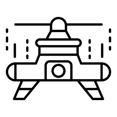 Bir pervane dron simgesi, anahat stili