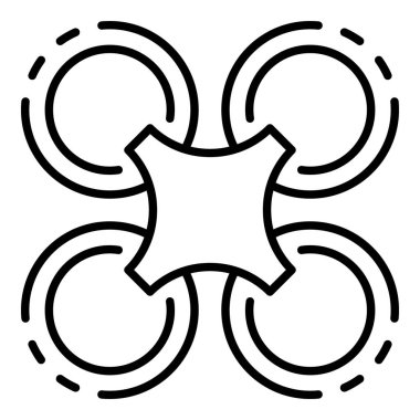 Drone fly dış görev simgesi, anahat stili