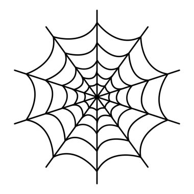 Simetrik örümcek web simgesi, anahat stili
