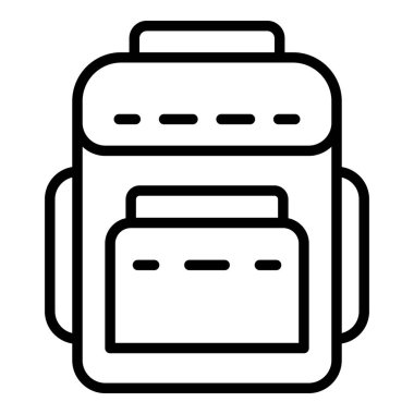 Tekstil sırt çantası simgesini, anahat stili