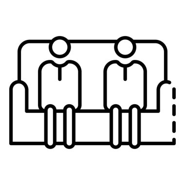 İnsanlar kanepe simgesi, anahat stili