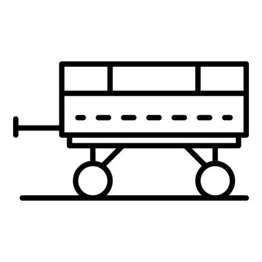 Traktör römork simgesi, anahat stili