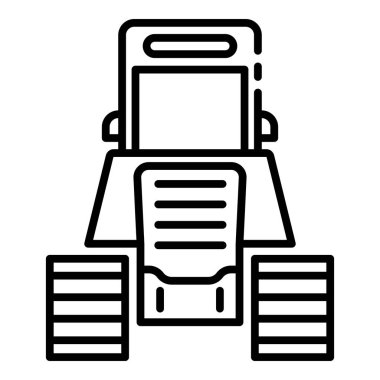 Traktör Ekskavatör simgesi, anahat stili