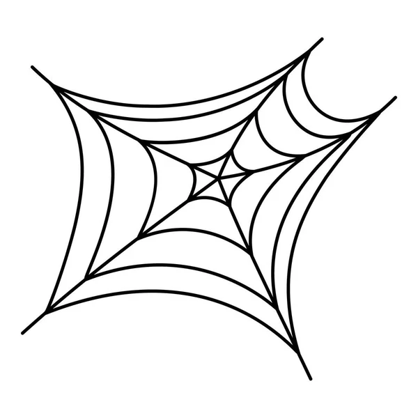 可怕的蜘蛛网图标,轮廓风格 — 图库矢量图片