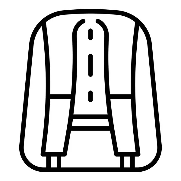 Обратная сторона значка рюкзака, стиль контура — стоковый вектор