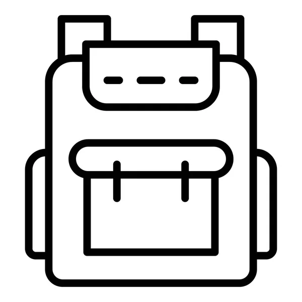 Schüler-Rucksack-Ikone, Outline-Stil — Stockvektor