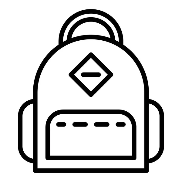 Öğrenci sırt çantası simgesini, anahat stili — Stok Vektör