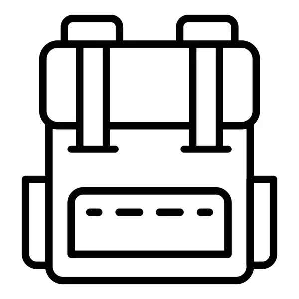 Militärrucksack-Ikone, Outline-Stil — Stockvektor