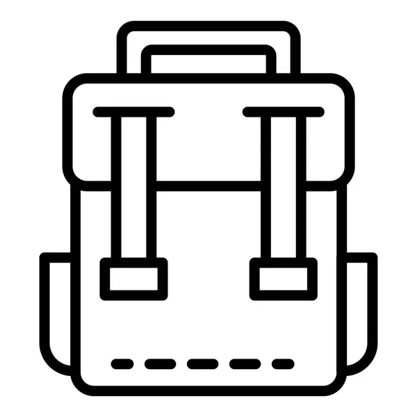 Icono de mochila clásica, estilo de esquema — Vector de stock