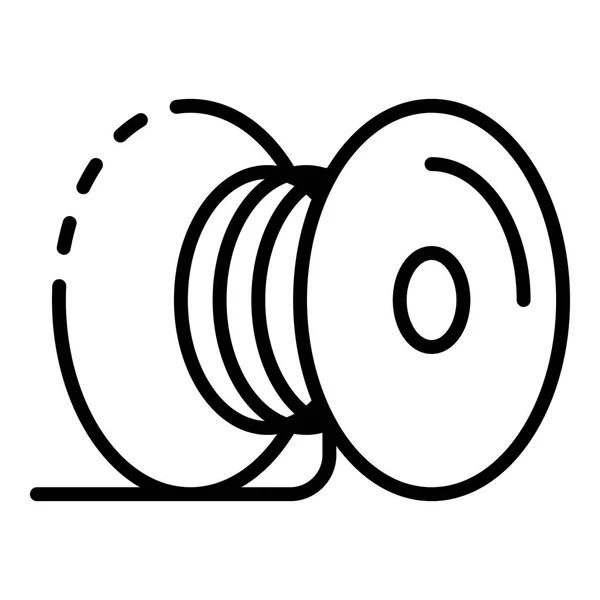 Metalen kabel spoel pictogram, Kaderstijl — Stockvector