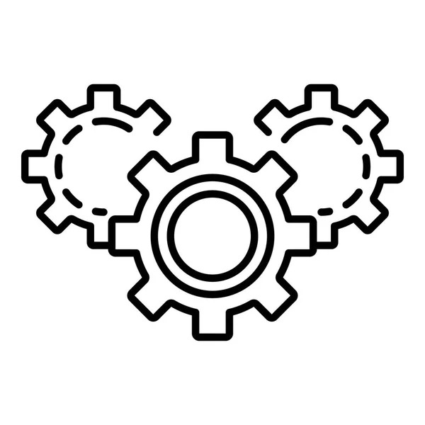 Icône de travail d'équipe, style de contour — Image vectorielle