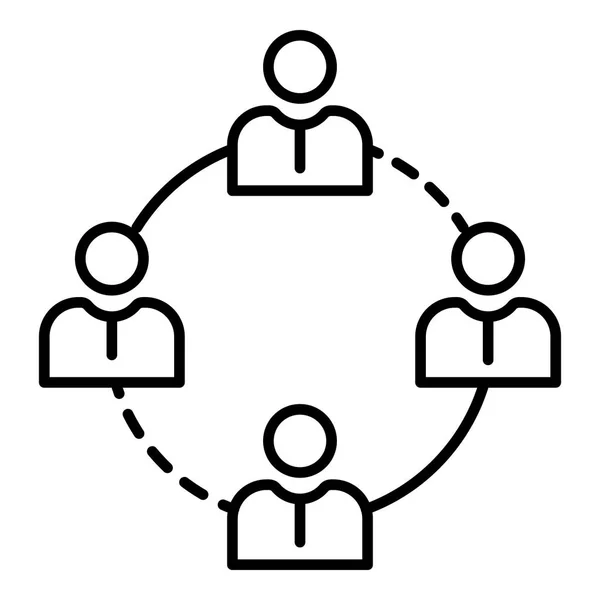 Icono de personas de cohesión, estilo de contorno — Vector de stock