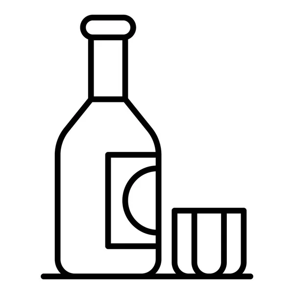 Icona bottiglia di alcol, stile contorno — Vettoriale Stock