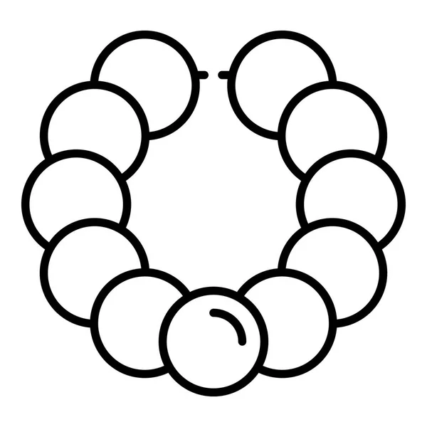 Иконка с жемчужным браслетом, стиль контура — стоковый вектор