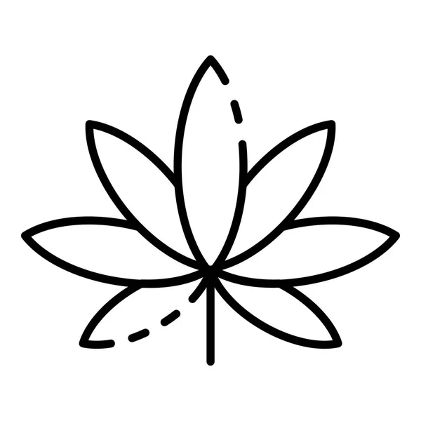 Icône feuille de cannabis, style contour — Image vectorielle
