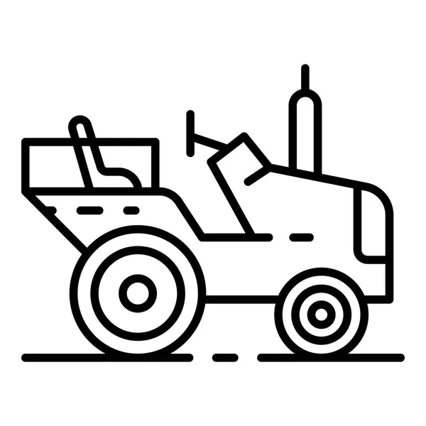 Ikone des landwirtschaftlichen Traktors, Umriss Stil — Stockvektor
