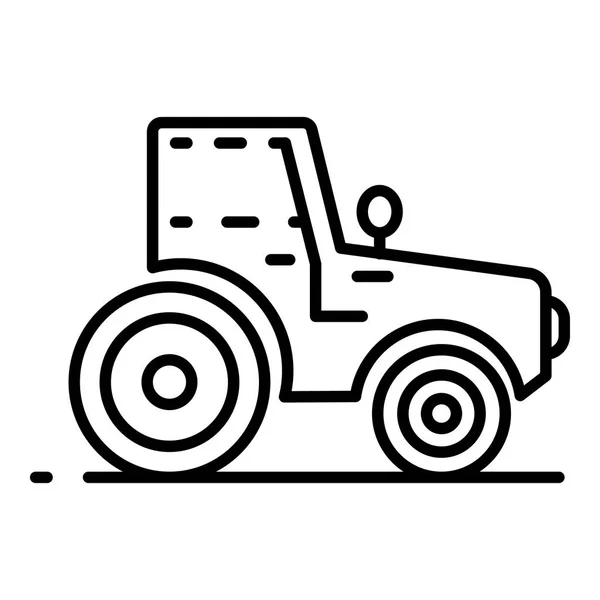 Icono de tractor moderno, estilo de esquema — Vector de stock