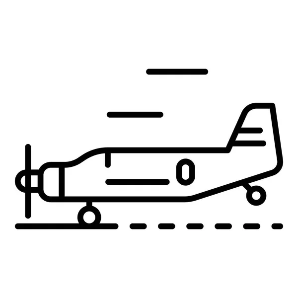 Farm plane icon, outline style — Stock Vector