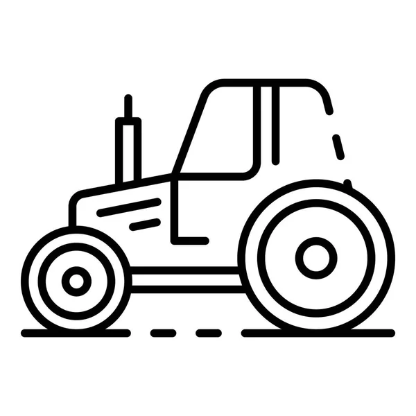 Dorftraktor-Ikone, Umriss-Stil — Stockvektor