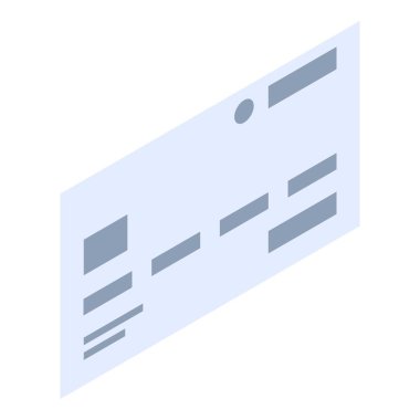 Kağıt kartı simgesi, izometrik stili