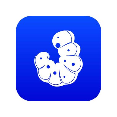 Solucan simgesi dijital mavi beyaz vektör illüstrasyon izole herhangi bir tasarım için