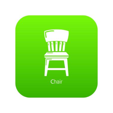 Retro sandalye yeşil simge vektör