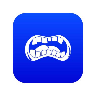 Zombi ağız simgesi dijital mavi