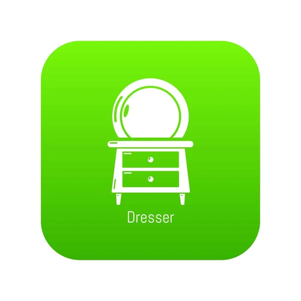 Dresser icono verde vector — Vector de stock