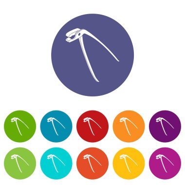 Tıbbi pense simgeler vektör renk ayarla