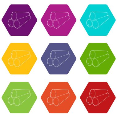 9 vektör günlükleri Icons set