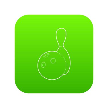 Bowling yeşil simge vektör