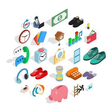 Bağış Icons set, izometrik stili