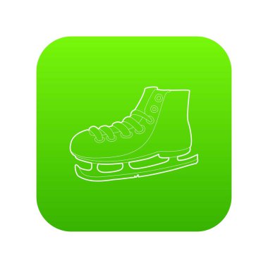 Buz pateni yeşil simge vektör