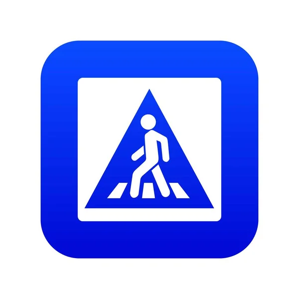 Dla pieszych znak ikona cyfrowy niebieski — Wektor stockowy