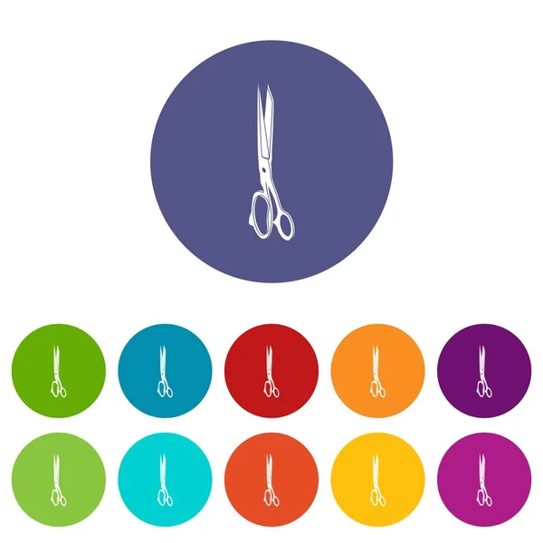 Big medical scissors icons set vector color — Stock Vector
