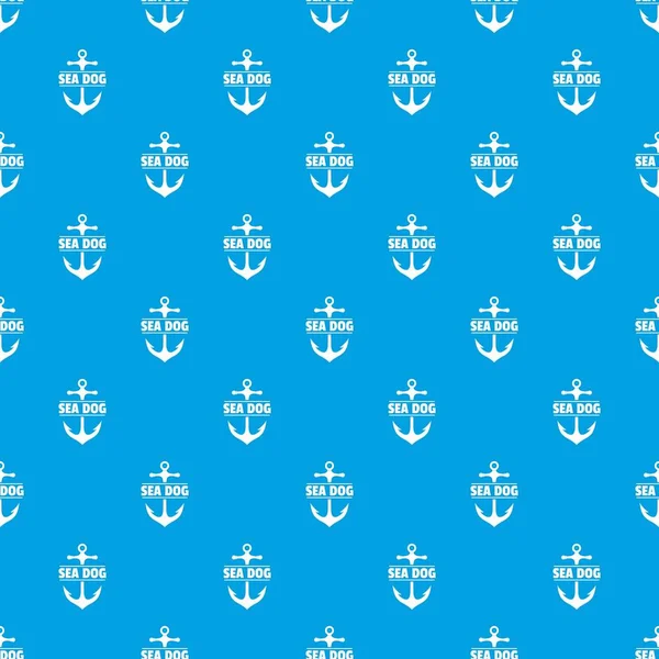 Piraten Anker Muster Vektor nahtlos blau — Stockvektor