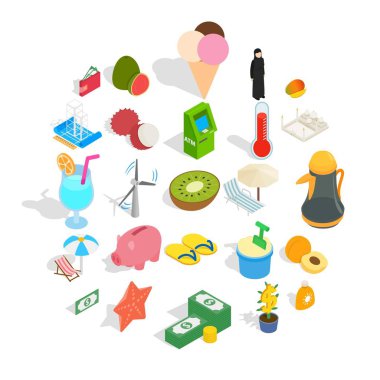 Arap Icons set, izometrik stili