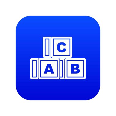 ABC küp simge dijital mavi