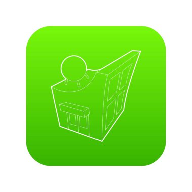 Gözlemevi yeşil simge vektör