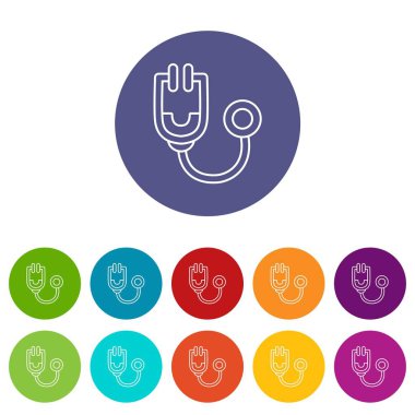 Stetoskop simgeler vektör renk ayarla