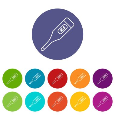 Dijital termometre simgeler vektör renk ayarla