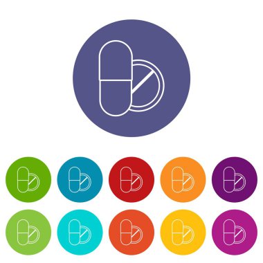 Hap ve tablet simgeler vektör renk ayarla