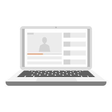 Dizüstü bilgisayar video oyun simgesi, düz stil