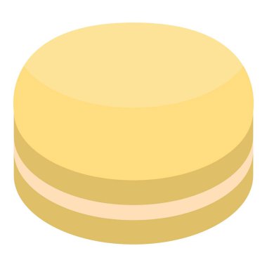 Sarı acıbadem kurabiyesi simgesi, izometrik stili