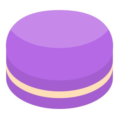 Menekşe acıbadem kurabiyesi simgesi, izometrik stili