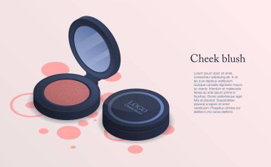 Yanak allık kavramı arka plan, izometrik stili