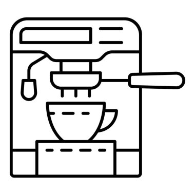 Modern kahve makinesi simgesini, anahat stili