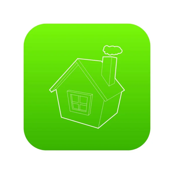 Icône maison vecteur vert — Image vectorielle