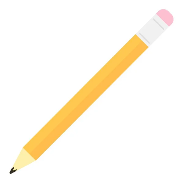 黄色の鉛筆アイコン、フラット スタイル — ストックベクタ
