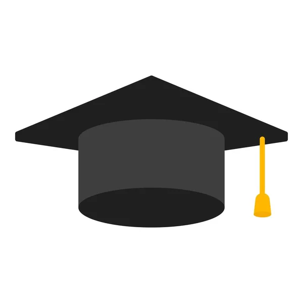Icono de sombrero de graduado, estilo plano — Vector de stock